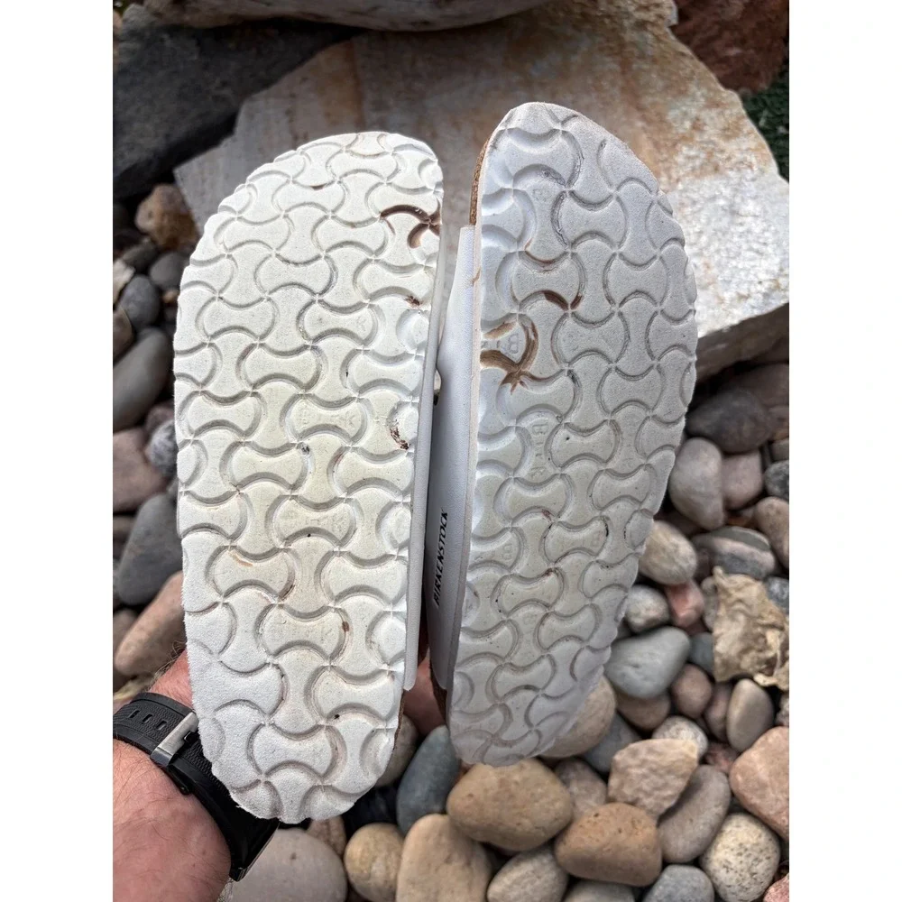 Birkenstock Arizona White Birko-Flor Sandals Womens EU 38 US 7 Narrow - Picture 10 of 11